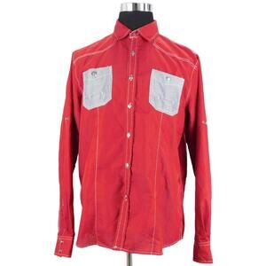 LR Scoop Cotton Polyester Long Sleeve Button Shirt Mens XXL